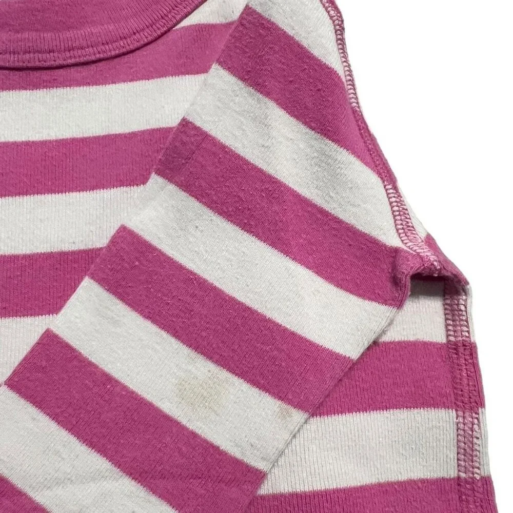 Hanna Andersson Sz 90 (3) Pink Striped Long John Pajamas